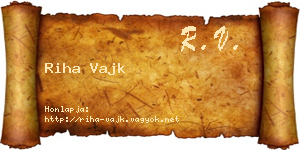 Riha Vajk névjegykártya
